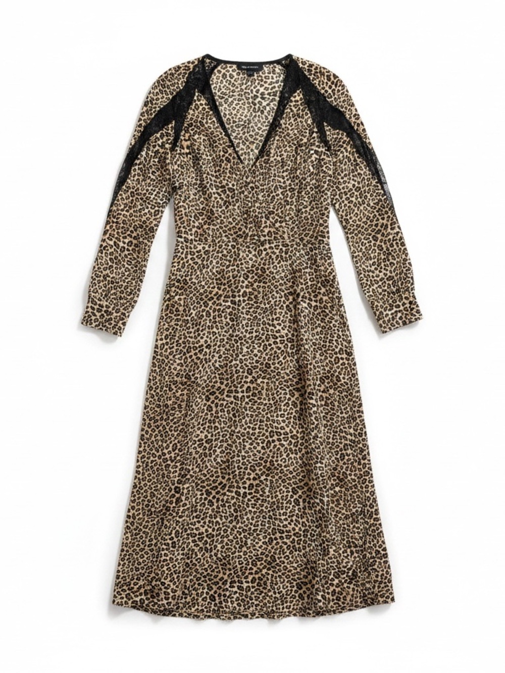 The Kooples Women’s Silk Animal Print Lace Dress Slim Fit Plunge XXS Designer